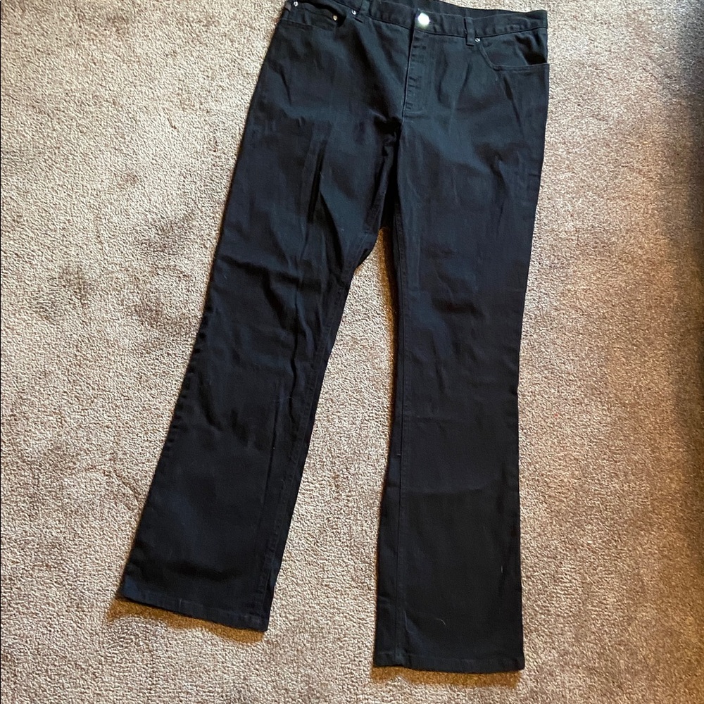 Ralph Lauren Lauren Jeans Company Black Denim Jeans Straight Leg Women's Size 12